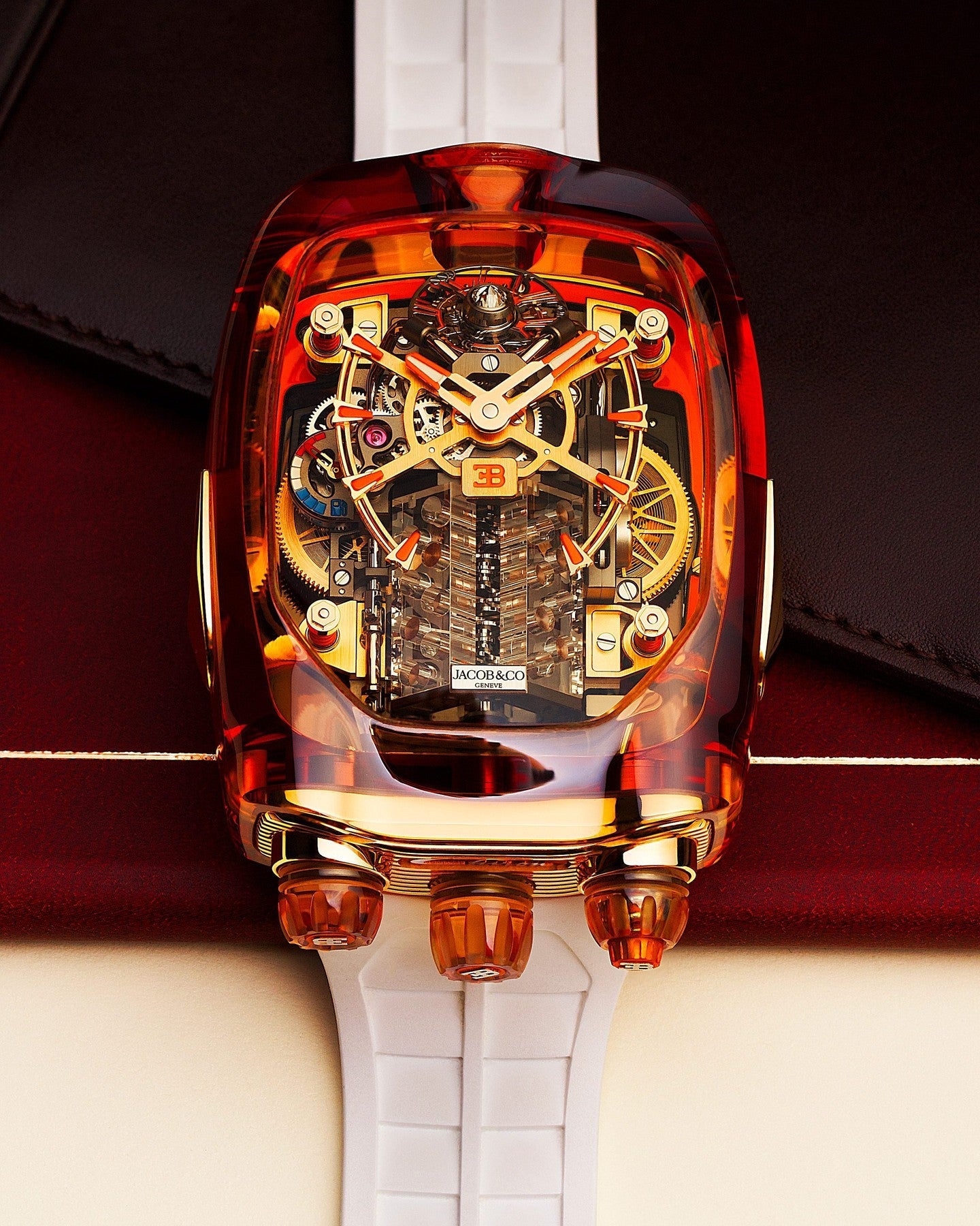 Limited Edition Jacob & Co. Bugatti Chiron Tourbillon Orange Sapphire Crystal watch (G00)