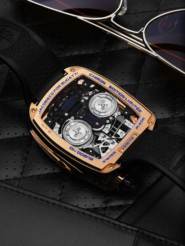 Limited Edition Jacob & Co. Bugatti Chiron Tourbillon timepiece in a rose gold case Watch (G00)