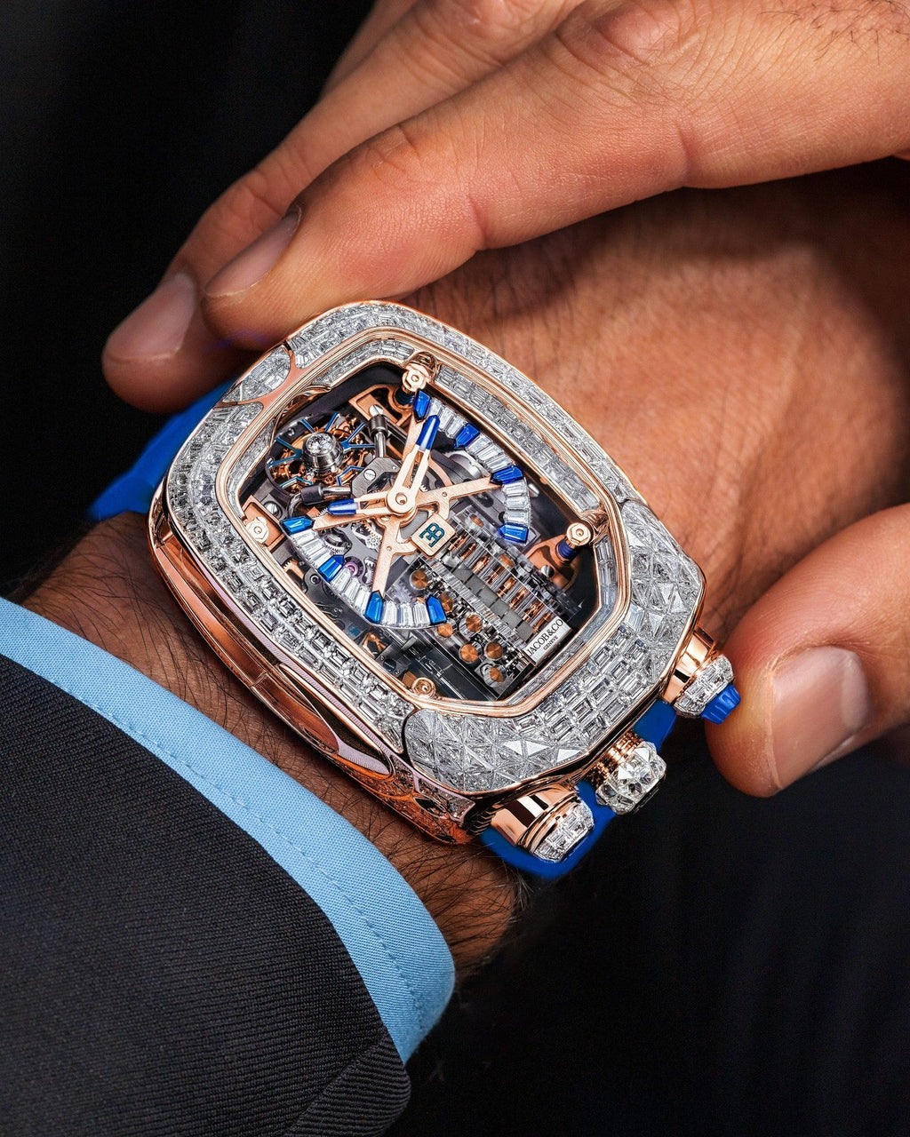 Limited Edition Jacob & Co. Bugatti Chiron Tourbillon Baguette watch (G00)