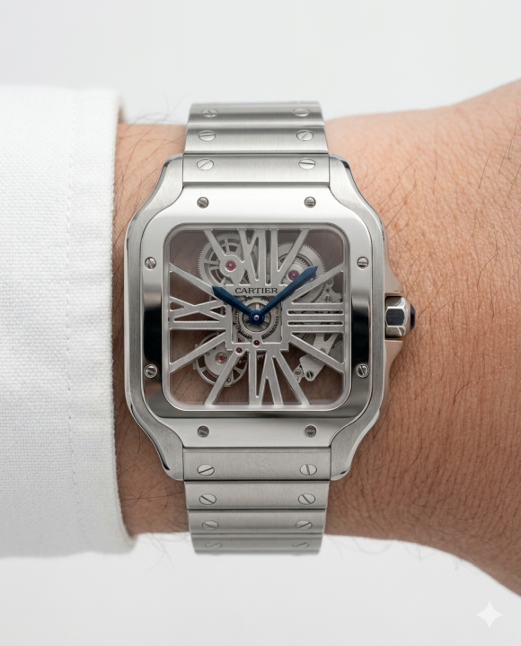 Cartie_r Santos Skeleton Battery silver white