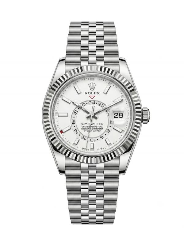 Rolex Sky-Dweller features a white dial
